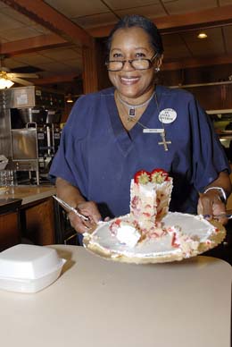 Mattie Gibson Jackson, a waitress at Daley's Restaurant